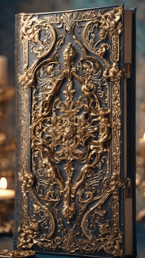 A beautifully embellished Baroque-style book cover.