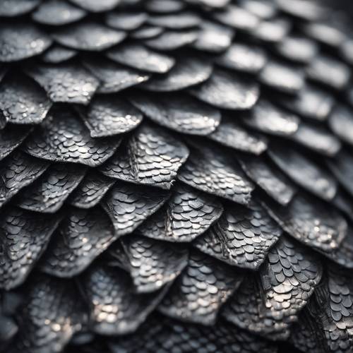 Close shot of dark gray textured dragon scales.