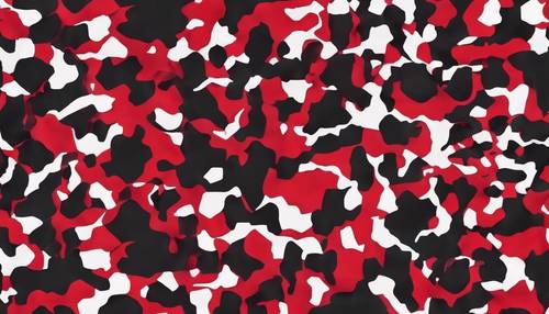 דפוס הסוואה מופשט במילוי יצירתי בצבעים אדומים ושחורים.