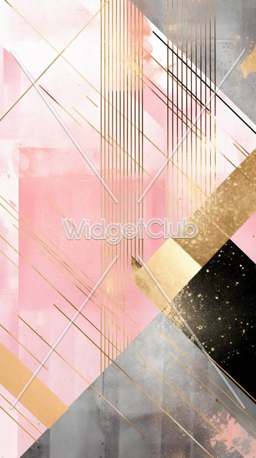 Pink and Gold Abstract Design Tapet[8dd5aaed8bf645dc847a]