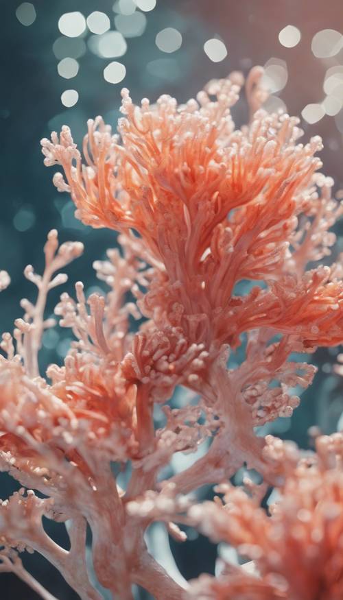 Ein abstraktes Gemälde einer blühenden Korallenblume.