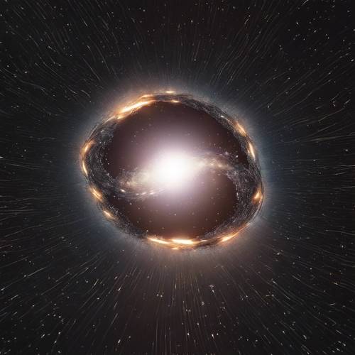 Black Hole absorbing a nearby star, distorting light around it. Divar kağızı [9d72f38747c9411384ec]