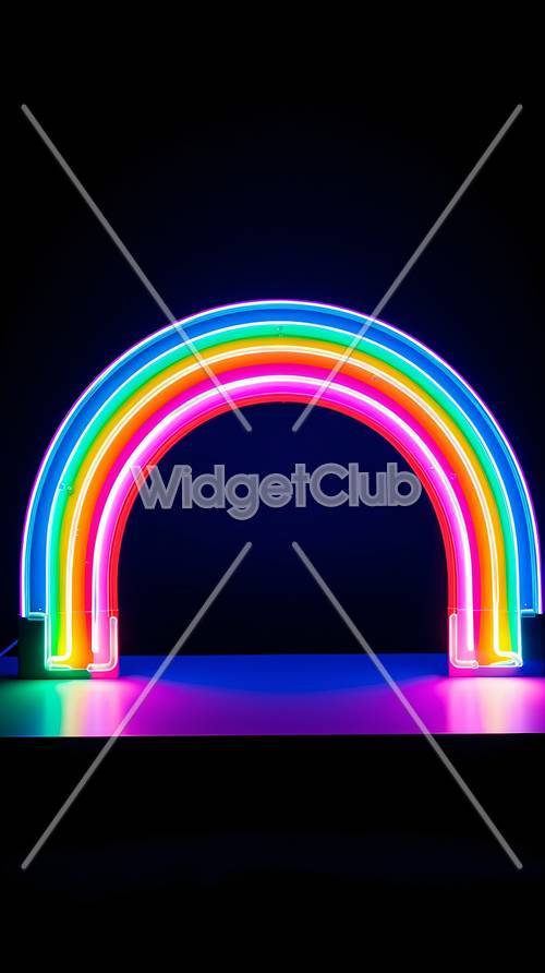 Arte colorida com luz de arco-íris de néon