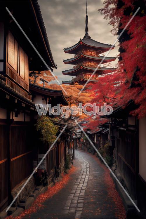 Autumn in Kyoto: Exploring an Ancient Street with a Pagoda