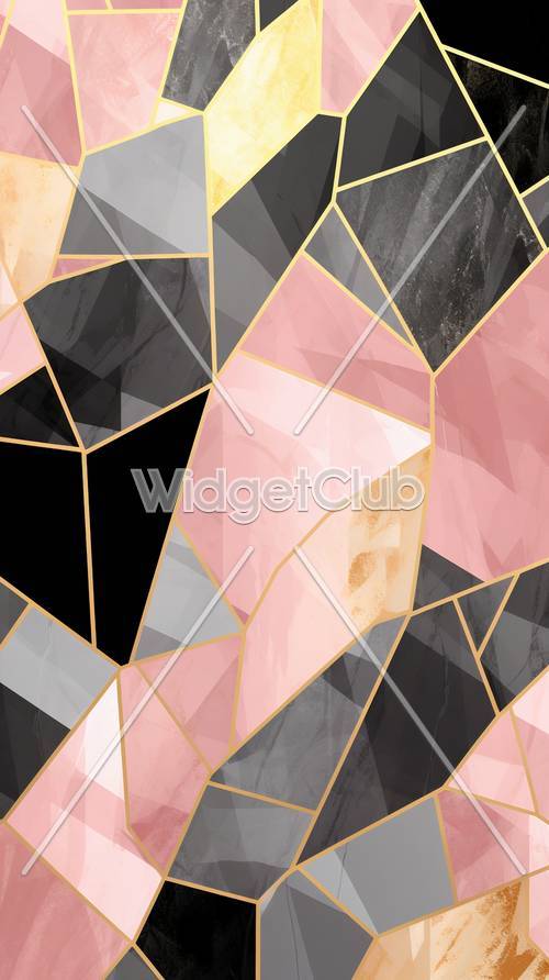 Design de formas geométricas rosa e cinza