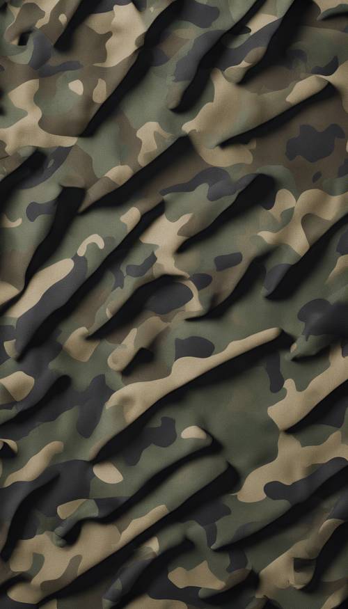 Dark, abstract camouflage pattern akin to modern military uniforms.