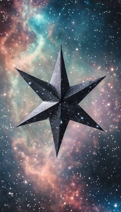 A majestic grey star floating against a vibrant nebula. Tapet [d55d802e7b474bdd921b]
