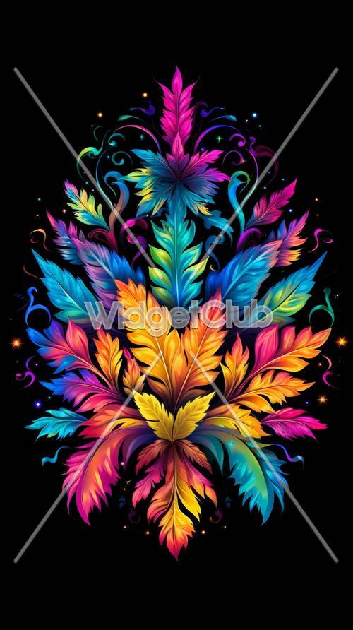 Colorful Floral Fantasy Background Tapet [c44218b642544c19931a]