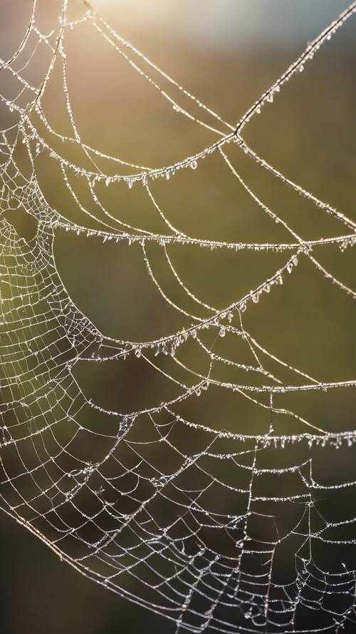 An intricately woven spider's web, exhibiting a stunning demonstration of nature's mathematical precision. Tapeta [f7d4519dfe6549f9b011]