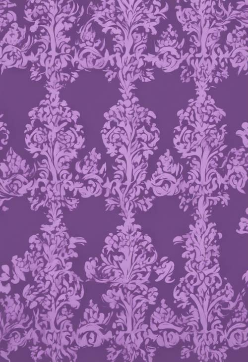 An organic, flowing damask pattern in dazzling lilac hues that repeats endlessly.
