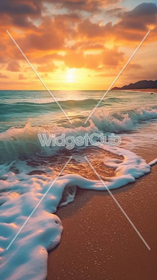 Beautiful Beach Sunset Wallpaper [f956d3b8d3d34050bb50]