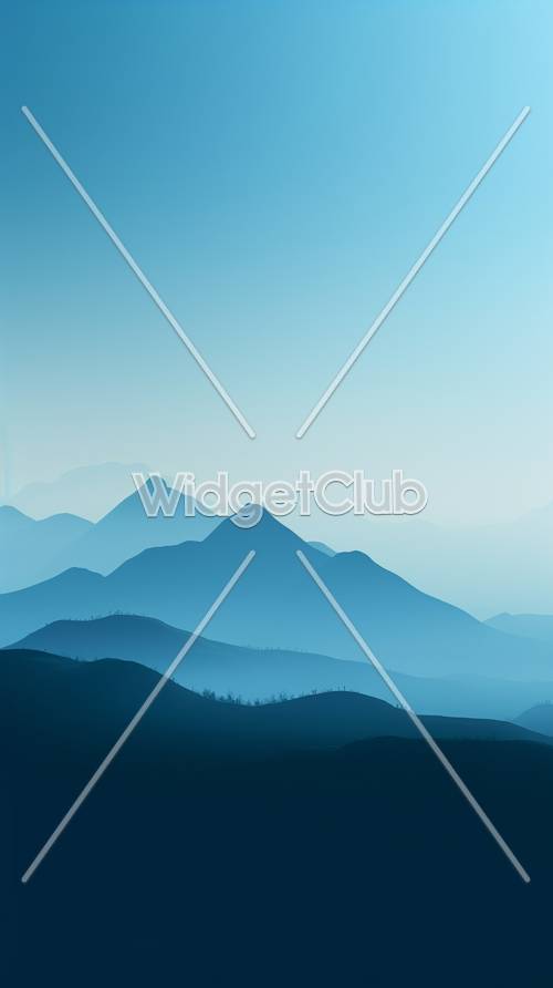 Misty Blue Mountain Layers
