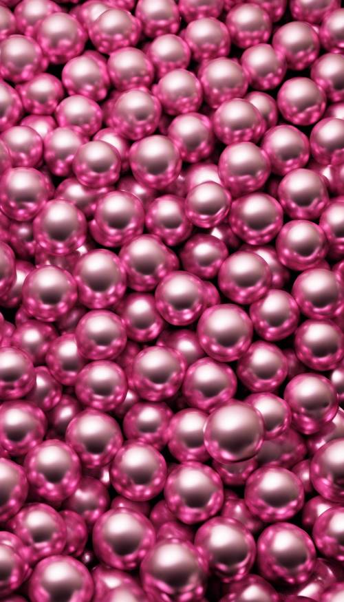 Um padrão de fundo abstrato composto inteiramente por esferas metálicas rosa.