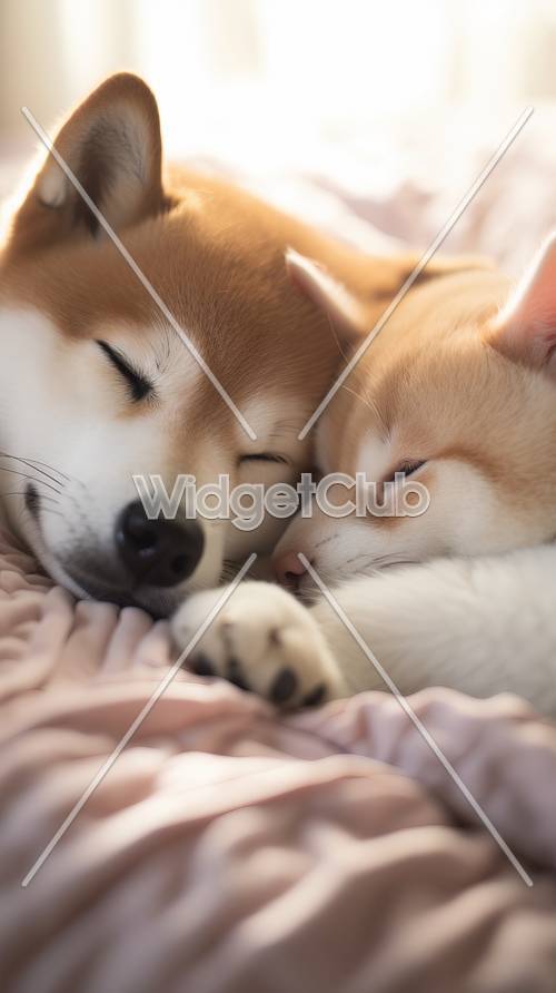 귀여운 잠자는 개들
