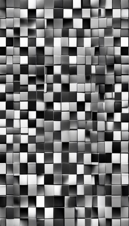 Dark-gradient chequered seamless pattern, each square alternately filled with black and various shades of gray. Tapeta [0656acd08775436d9d89]