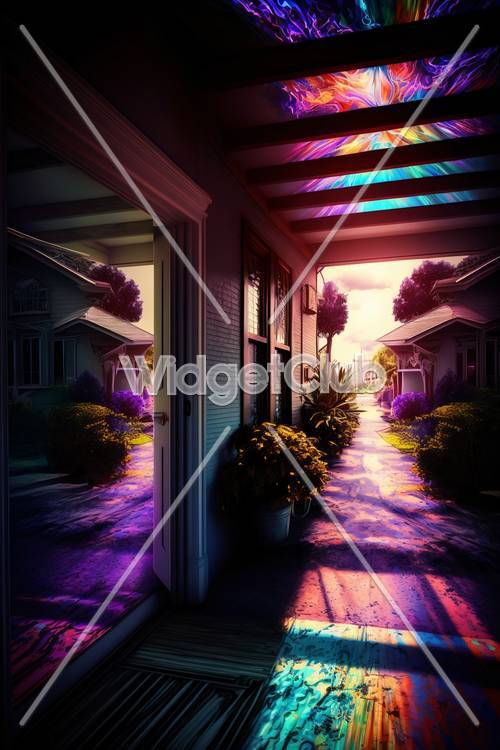 Colorful Sunset on Porch Tapet [8aa55522ce9d4b3aaa23]