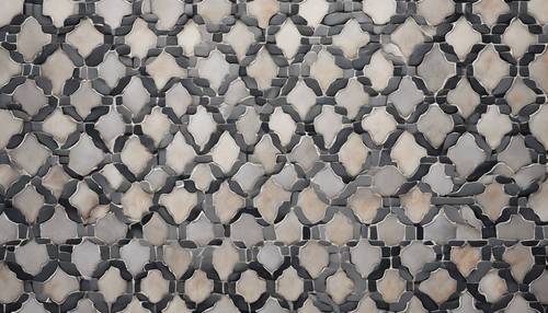 A simple gray fret pattern on a Moroccan tile.