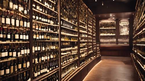 An upscale wine bar with a wall full of wine bottles dating back several decades. Ταπετσαρία [4b41e26242d547458334]