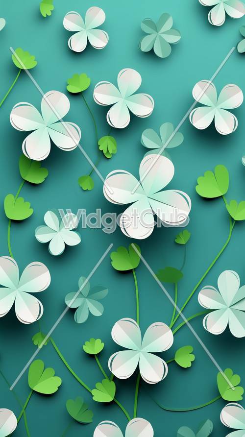 Glücksbringer-Design mit grünem Kleeblatt