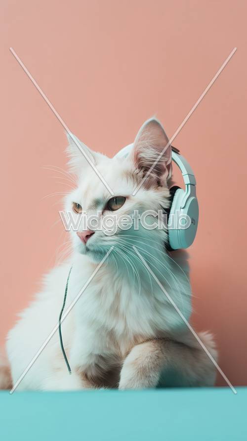 熱愛音樂的貓以時尚的方式聆聽