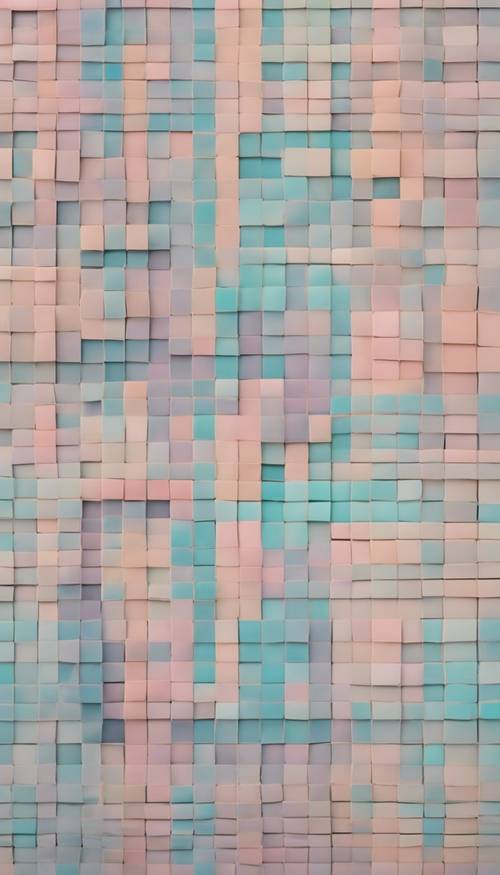 Checkerboard pattern in pastel hues Tapet [a2df79536ed24c49aa95]