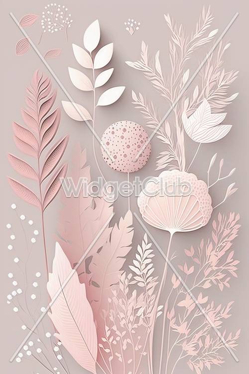 Design inspirado na natureza rosa e branco