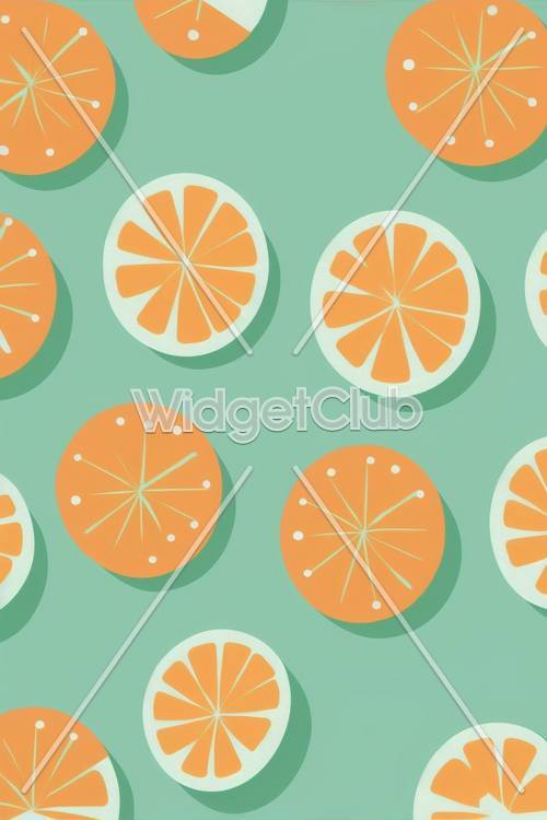 Padrão de fatias de laranja brilhantes e alegres