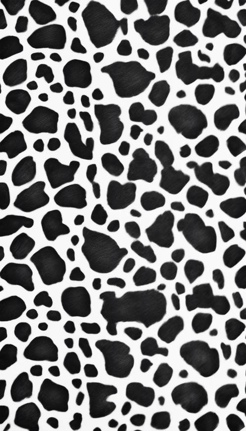 Bintik-bintik cheetah monokromatik tersebar di kanvas untuk menciptakan pola animal print yang estetis.