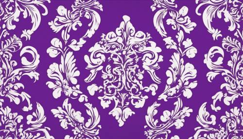 Pola damask ungu dan putih, dipadukan secara mulus dalam tarian desain.