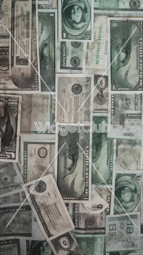 Collage di banconote da un dollaro per bambini