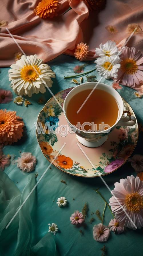 Tee und Blumengenuss
