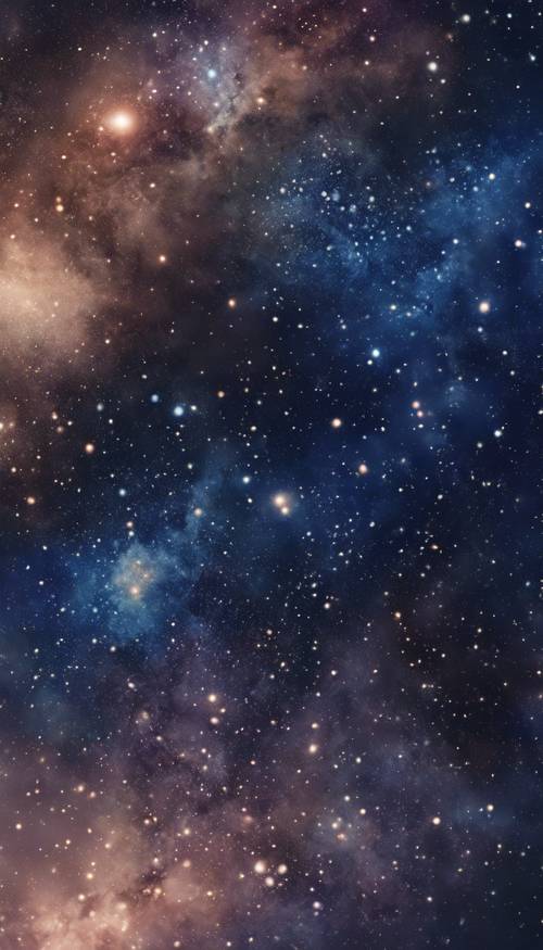 A mixture of indigo and navy color forming the night sky, dotted with distant galaxies.