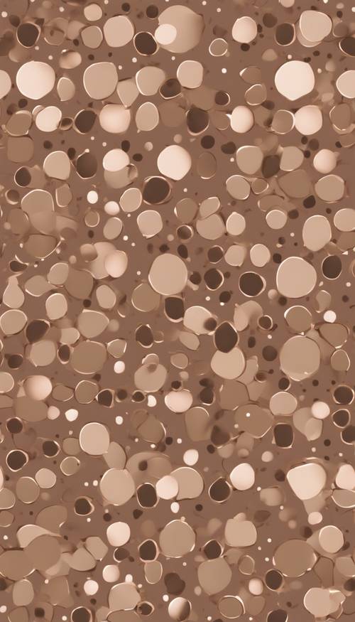 A soft autumn-esque seamless pattern with bronze polka dots on a mocha background.