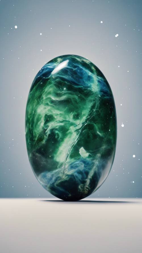Một viên đá cẩm thạch màu xanh lá cây và xanh lam tươi tốt lơ lửng tương phản hoàn toàn với bức tranh đầy sao của không gian sâu thẳm.