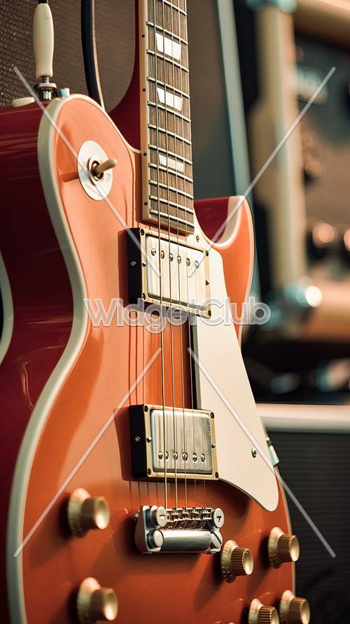 צילום תקריב של גיטרה חשמלית