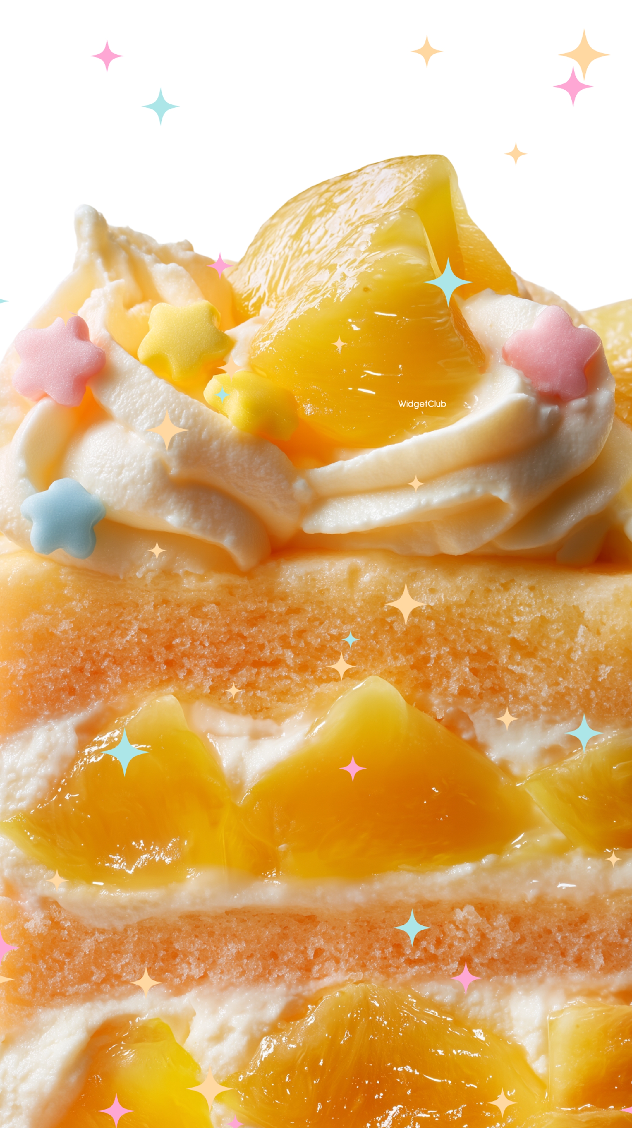 Sweet Yellow Cake with Cream and Star Sprinkles Wallpaper[bd05ce1d31844251bcb5]