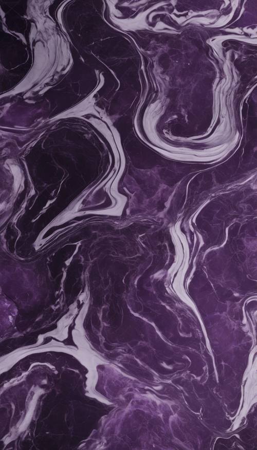 Conception abstraite utilisant des tourbillons de marbre violet foncé.