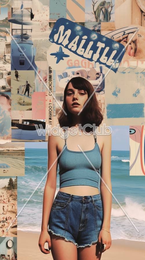 Collage of Summer Memories and Beach Days Hintergrund[c41ed408110f4517b712]