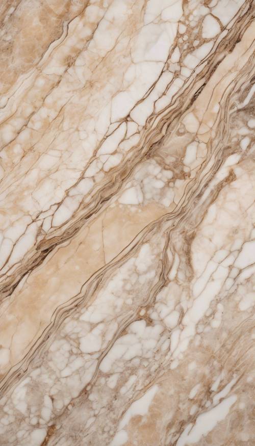 繊細な模様が美しいベージュ色の大理石のマクロ撮影