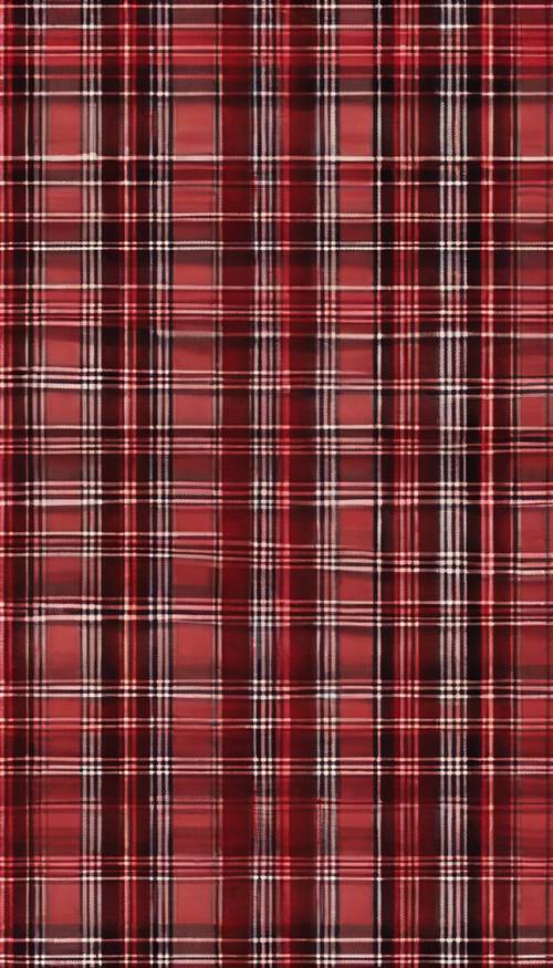 a seamless pattern of classic tartan plaid in shades of red and black
