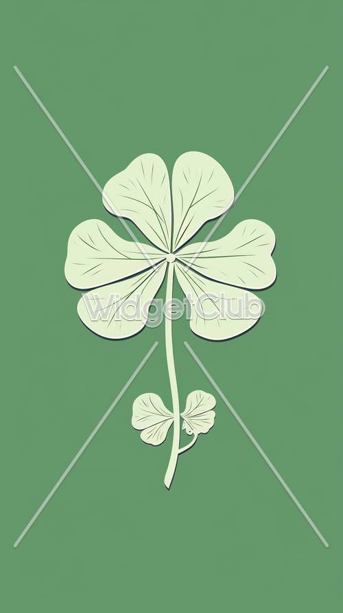 Lucky Clover on Green Background
