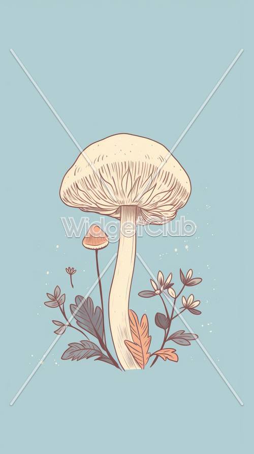 Blue Mushroom Wallpaper [977b0f450d6f4d648449]
