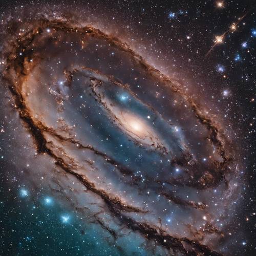 An arresting image of the Andromeda galaxy showcasing its entire spectrum of extraordinary colors.