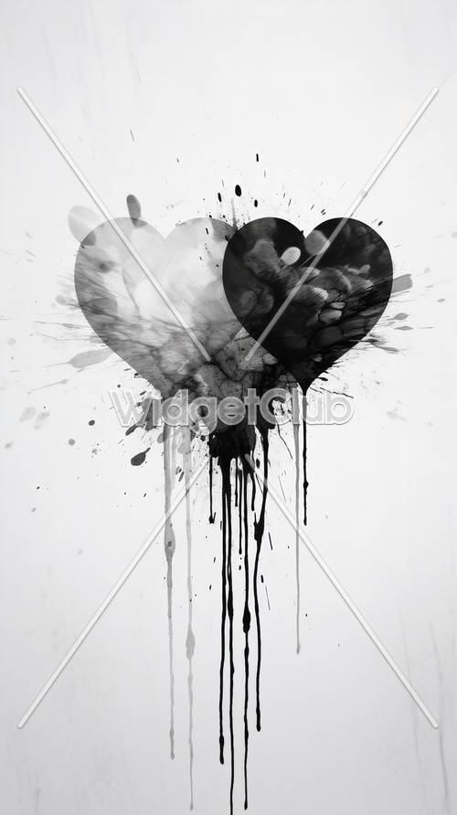 Wybuchające serca w sztuce czarno-białej