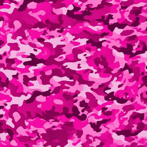 Vom Militär inspiriertes Camouflage, über das gesamte Muster hinweg mit kräftigen Pinktönen überzogen.