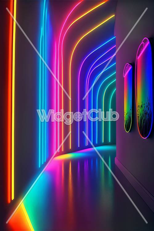 Arcos coloridos de luz neon para crianças