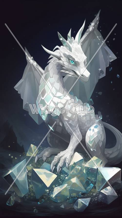 Pose majestuosa del dragón de cristal