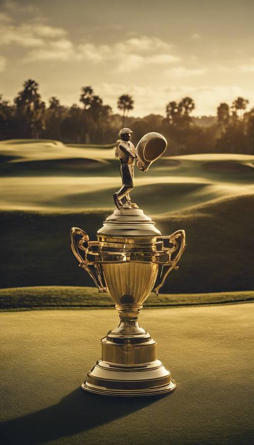 Un trofeo d&#39;oro per un torneo di golf.