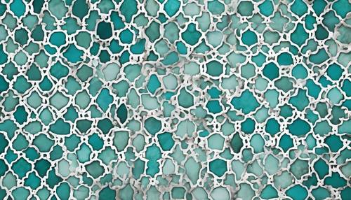 Moroccan tiles pattern in turquoise and white