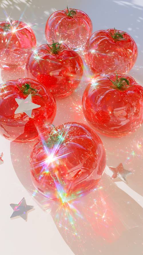 Mele rosse lucide con glitter e stelle scintillanti Sfondo [7e95fb3c85ef4963af90]
